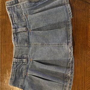 Denim Pleated Mini Skirt-Rue 21